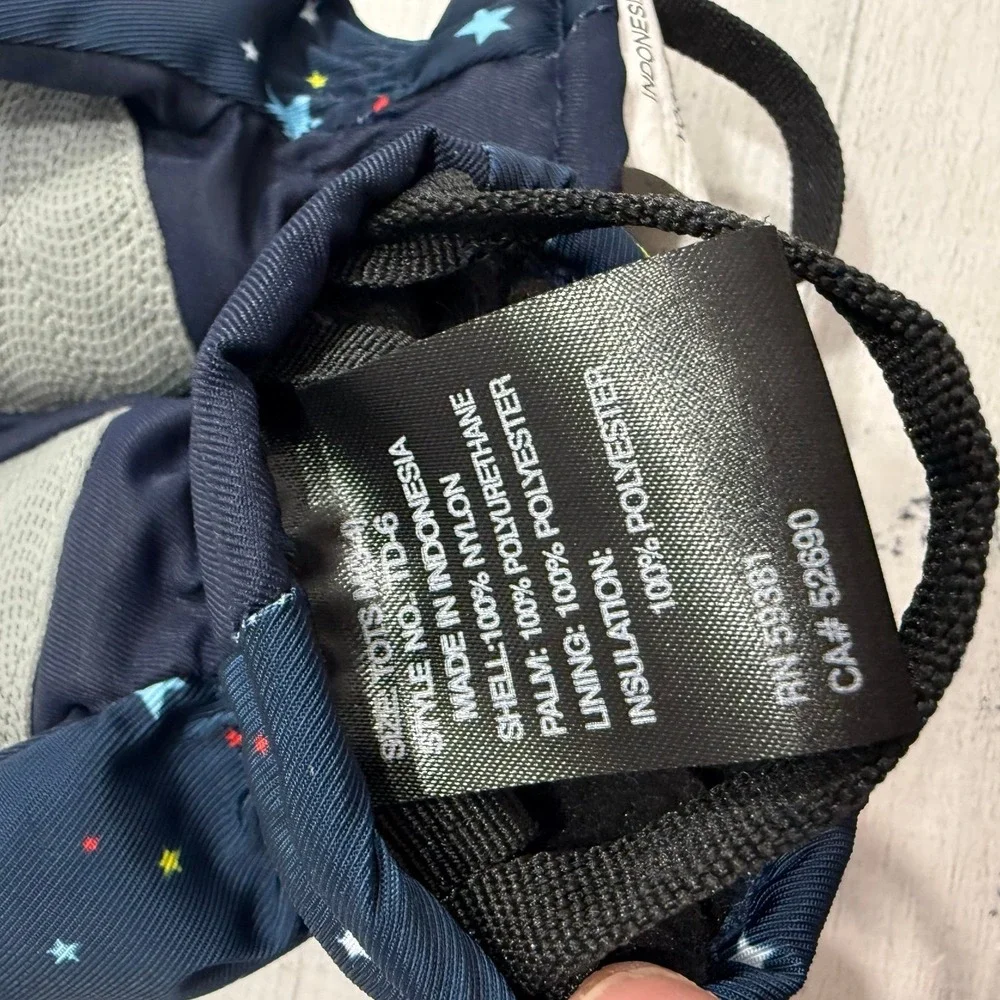 Swany‎ toddlers unisex snow mittens Tots size 3/4 navy blue with stars
